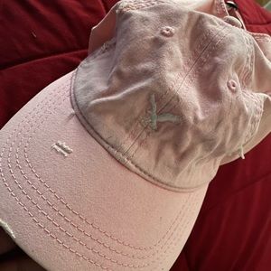 Light pink distressed American Eagle Hat